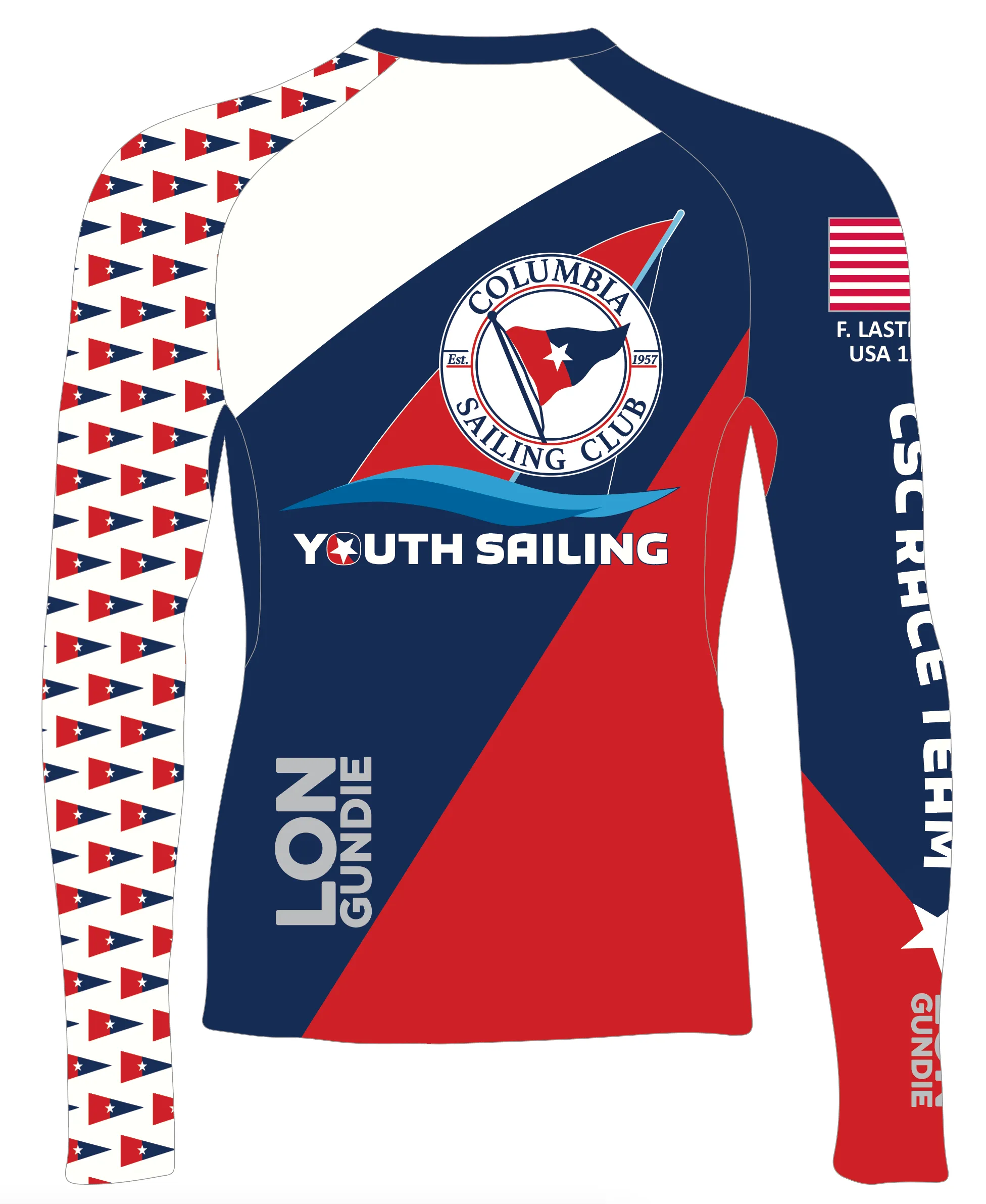 MEN RASH GUARD TOP LONG SLEEVE BLUE | COLUMBIA SAILING CLUB | PSNLZ'D