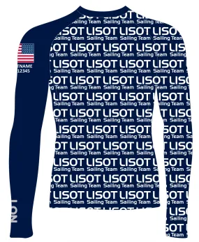 MEN RASH GUARD TOP LONG SLEEVE BLUE | LISOT | PSNLZ'D