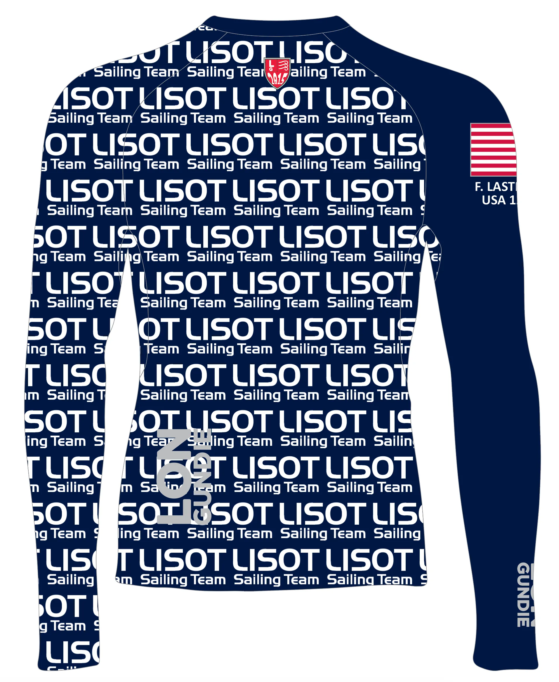 MEN RASH GUARD TOP LONG SLEEVE BLUE | LISOT | PSNLZ'D