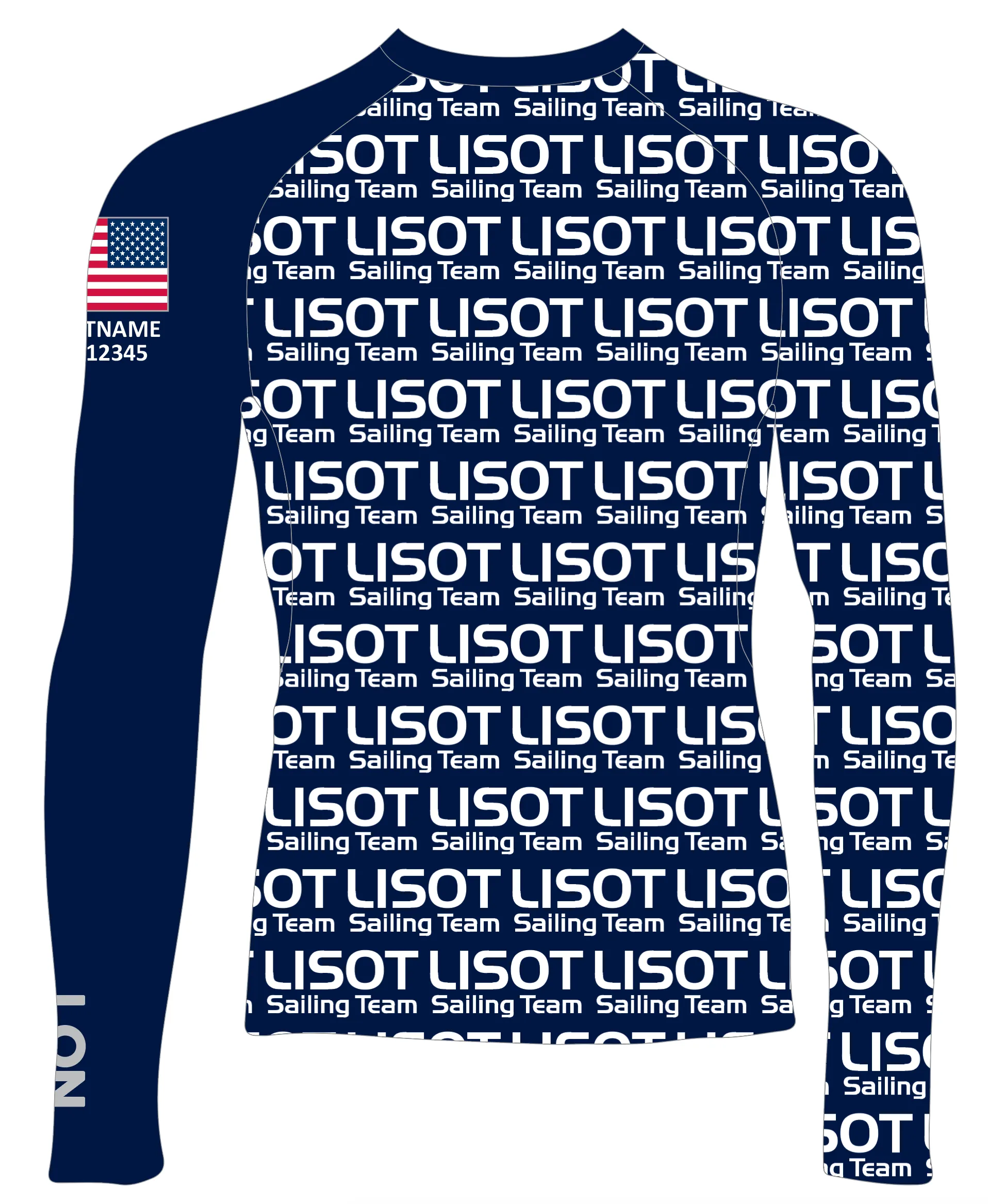 MEN RASH GUARD TOP LONG SLEEVE BLUE | LISOT | PSNLZ'D