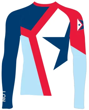MEN RASH GUARD TOP LONG SLEEVE BLUE | PEQUOT YACHT CLUB
