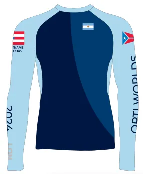 MEN RASH GUARD TOP LONG SLEEVE BLUE | PUERTO RICO P20 | PSNLZ'D