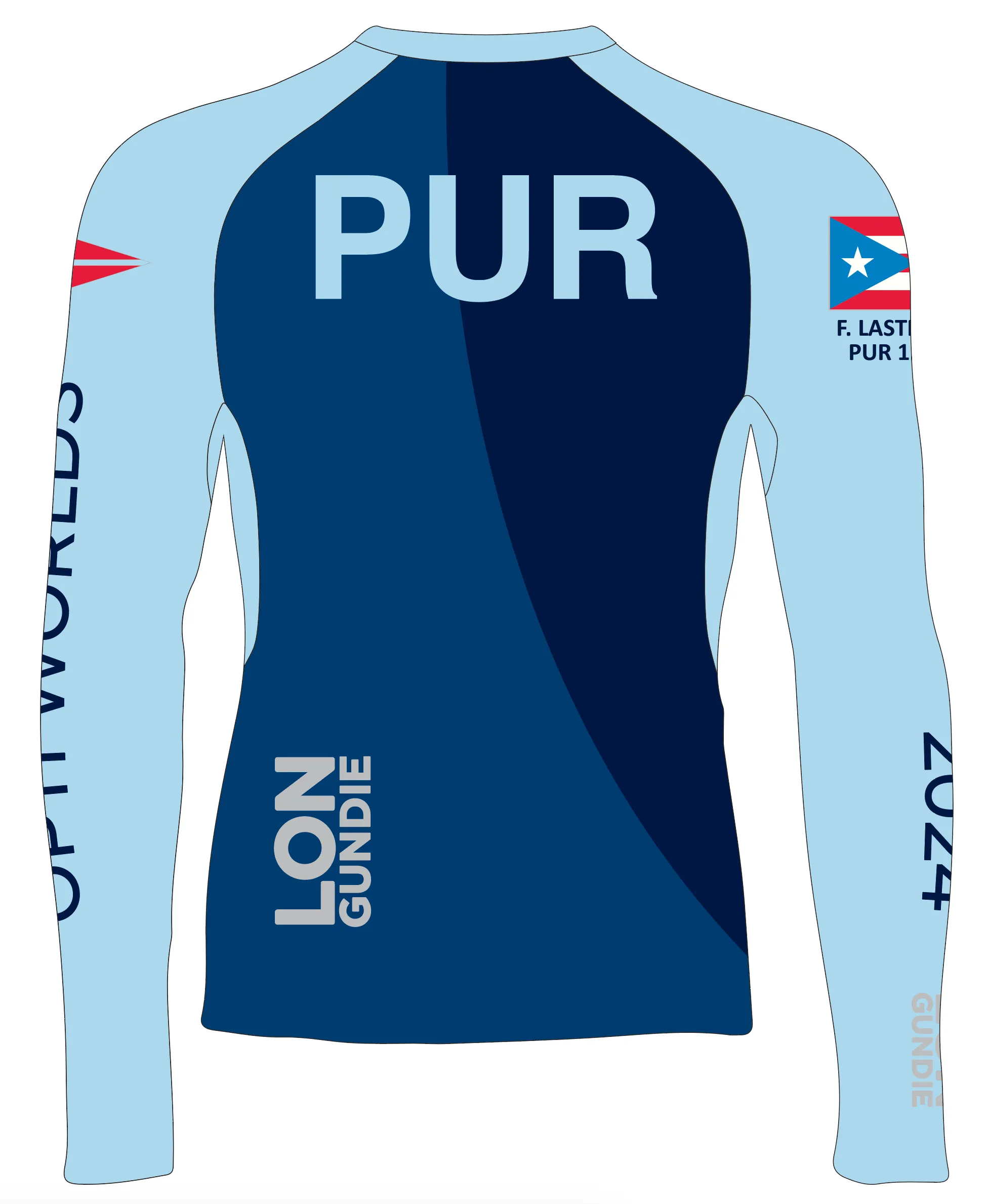MEN RASH GUARD TOP LONG SLEEVE BLUE | PUERTO RICO P20 | PSNLZ'D