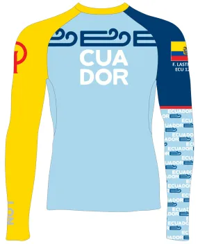 MEN RASH GUARD TOP LONG SLEEVE BLUE | TEAM ECUADOR OPTIMIST | PSNLZ'D