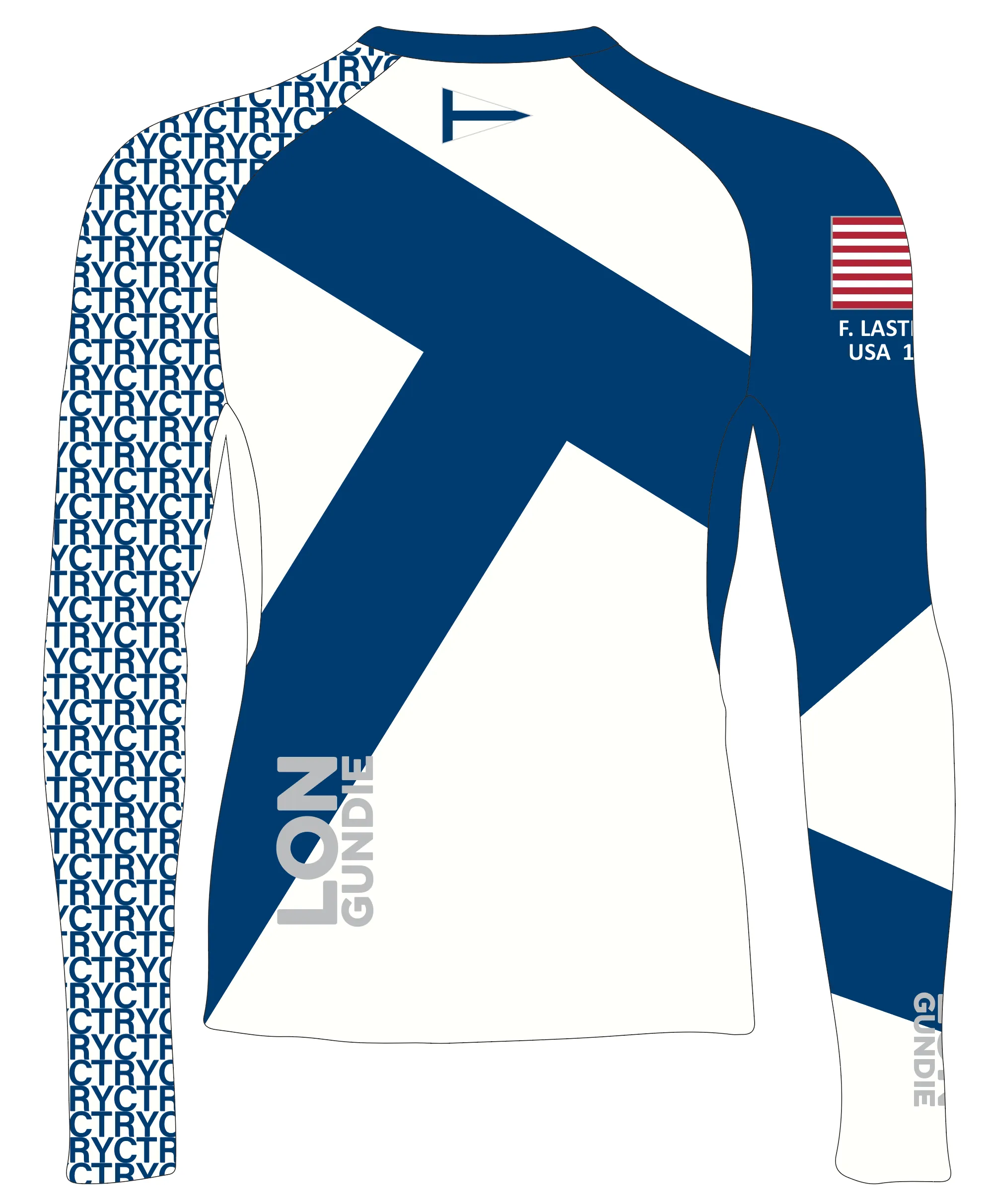 MEN RASH GUARD TOP LONG SLEEVE BLUE | TOMS RIVER YC | PSNLZ'D
