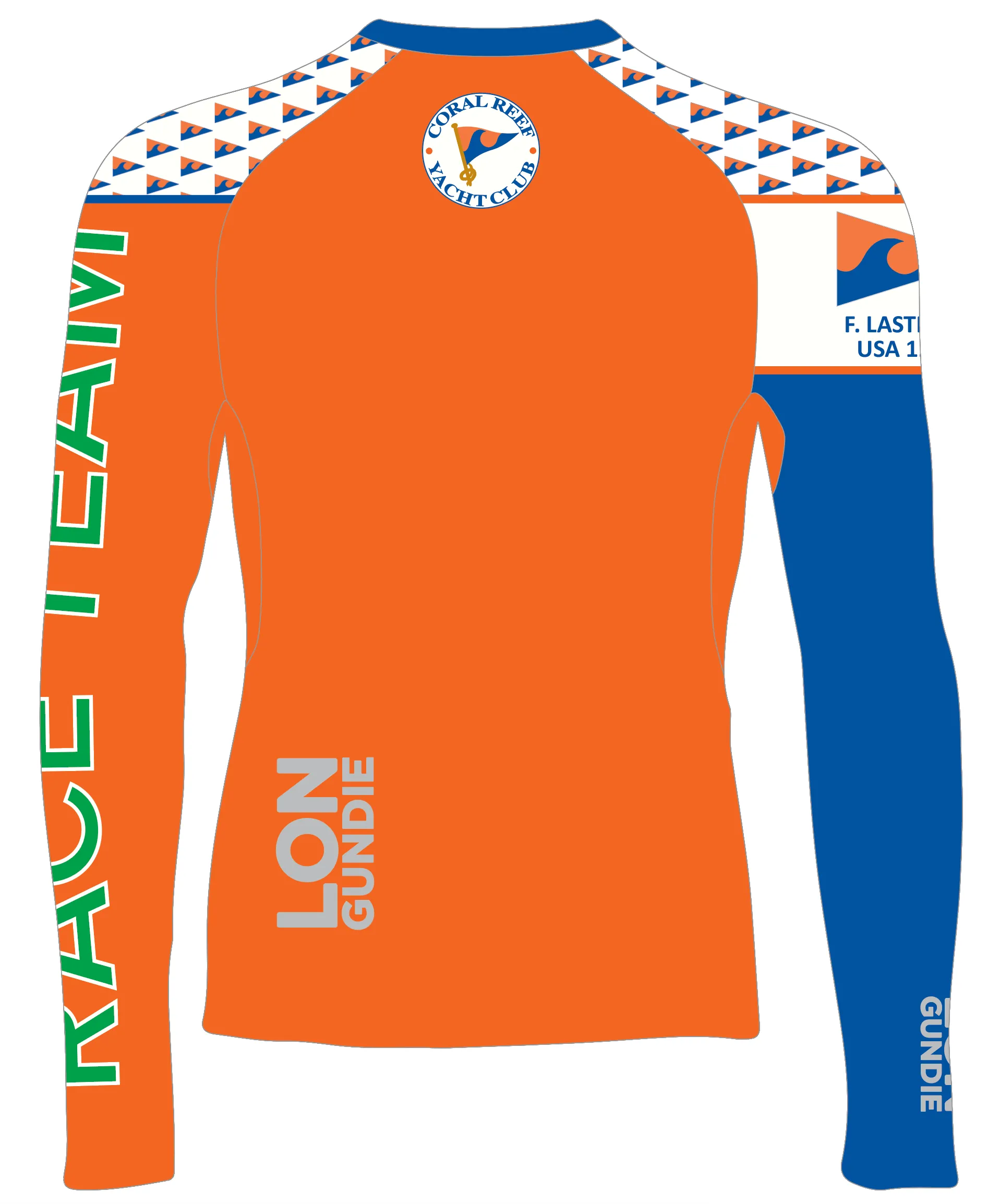 MEN RASH GUARD TOP LONG SLEEVE GREEN | CORAL REEF YACHT CLUB | PSNLZ'D