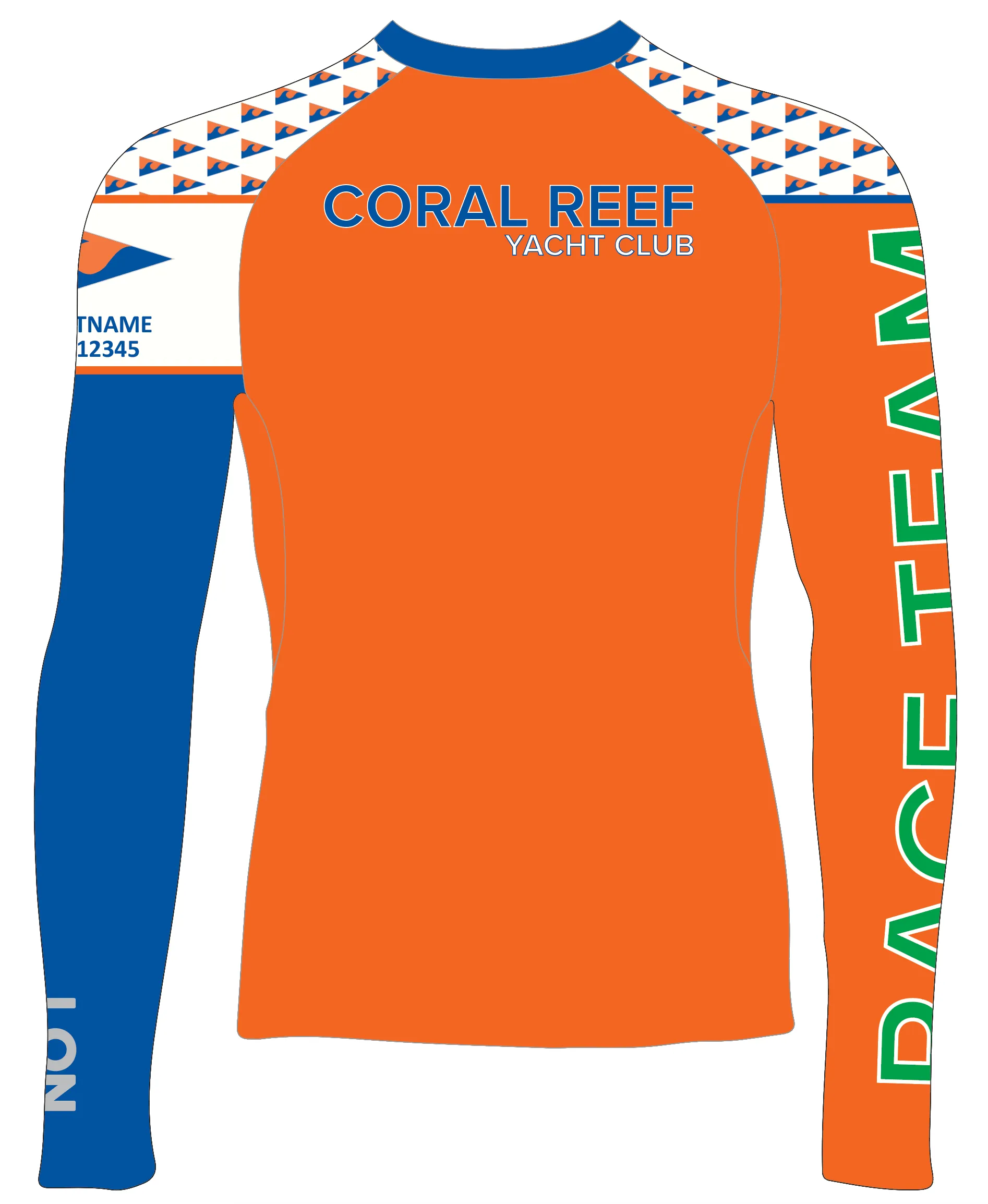 MEN RASH GUARD TOP LONG SLEEVE GREEN | CORAL REEF YACHT CLUB | PSNLZ'D