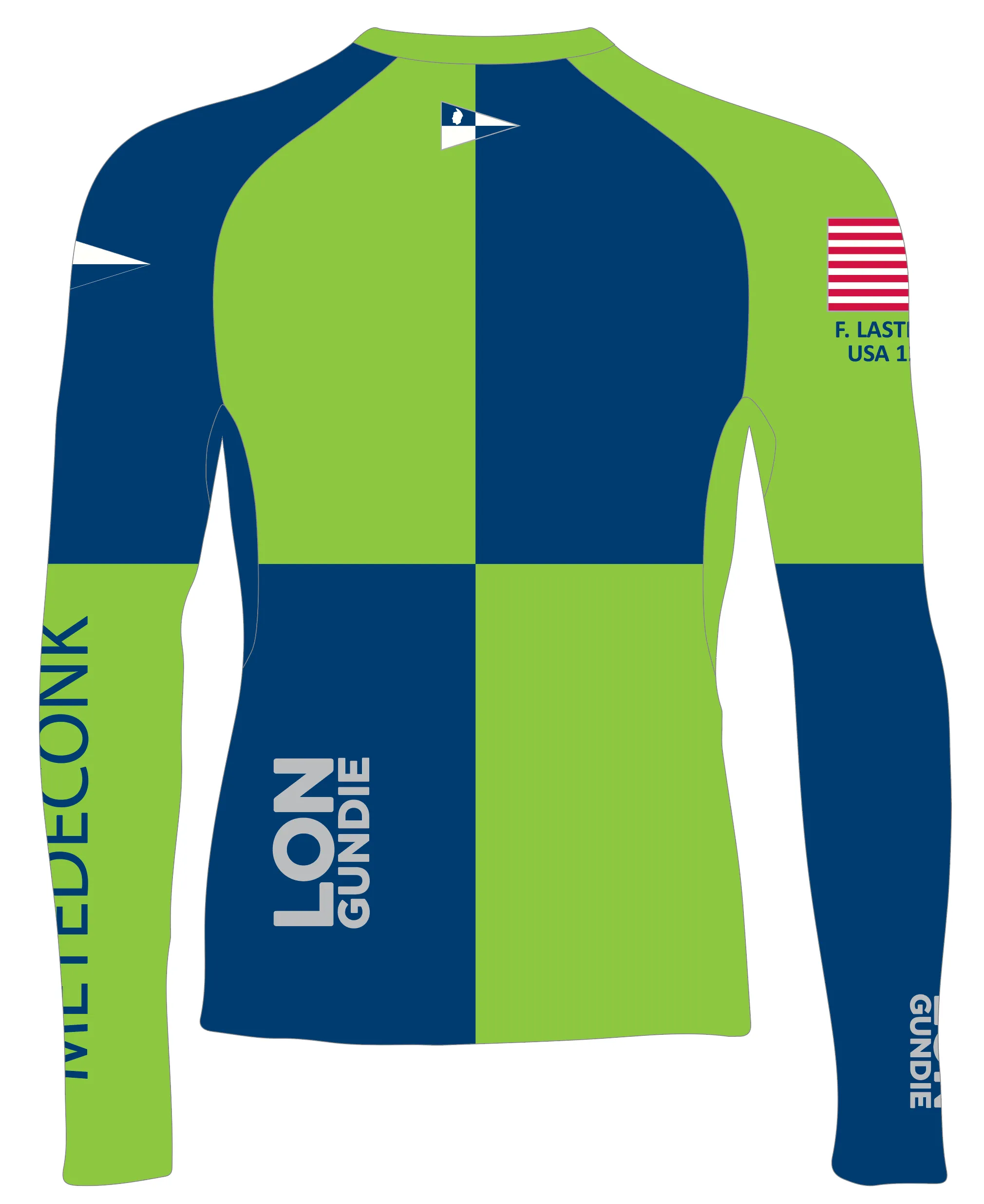 MEN RASH GUARD TOP LONG SLEEVE GREEN | METEDECONK YACHT CLUB | PSNLZ'D