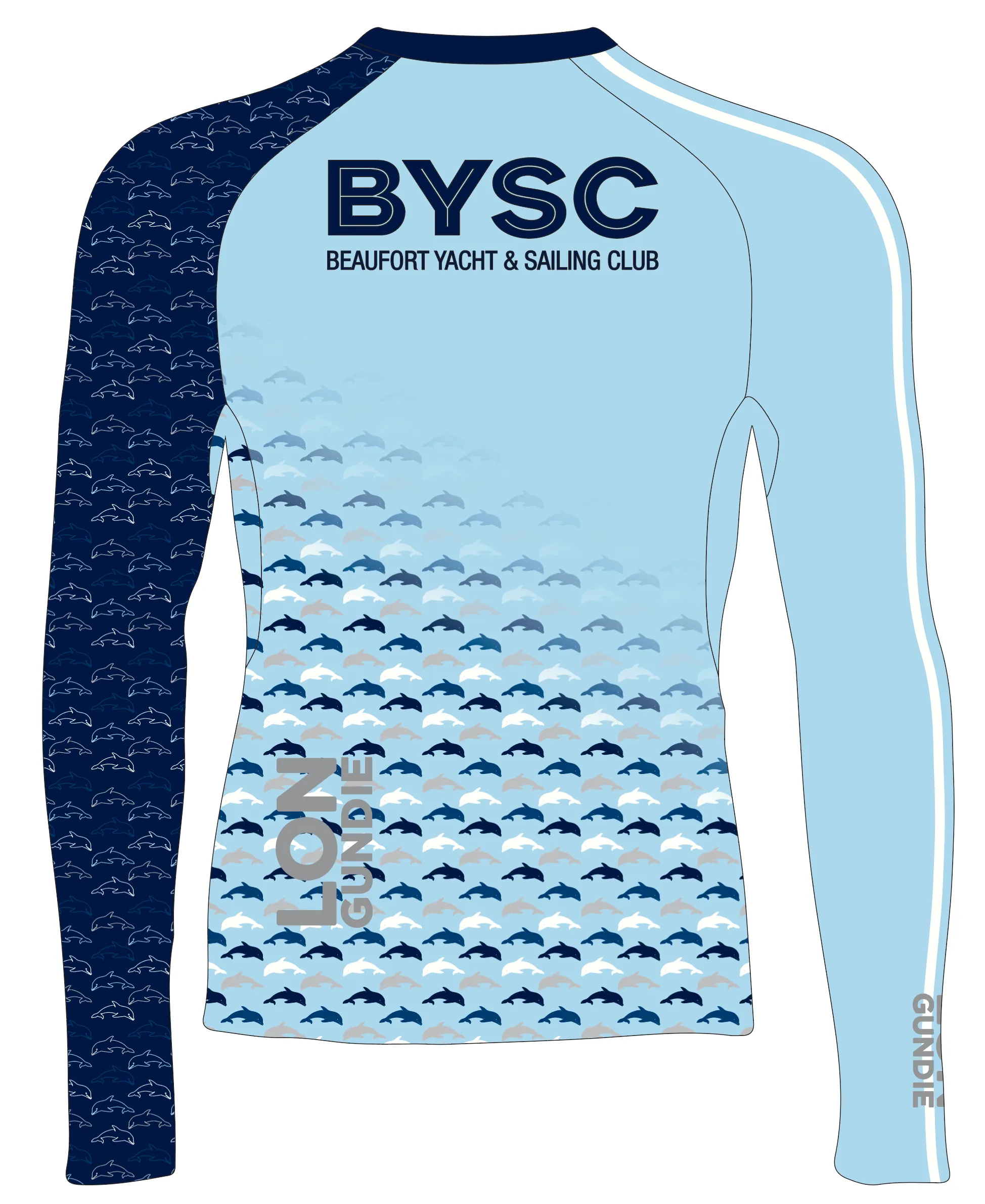 MEN RASH GUARD TOP LONG SLEEVE LT BLUE | BEAUFORT Y&S CLUB