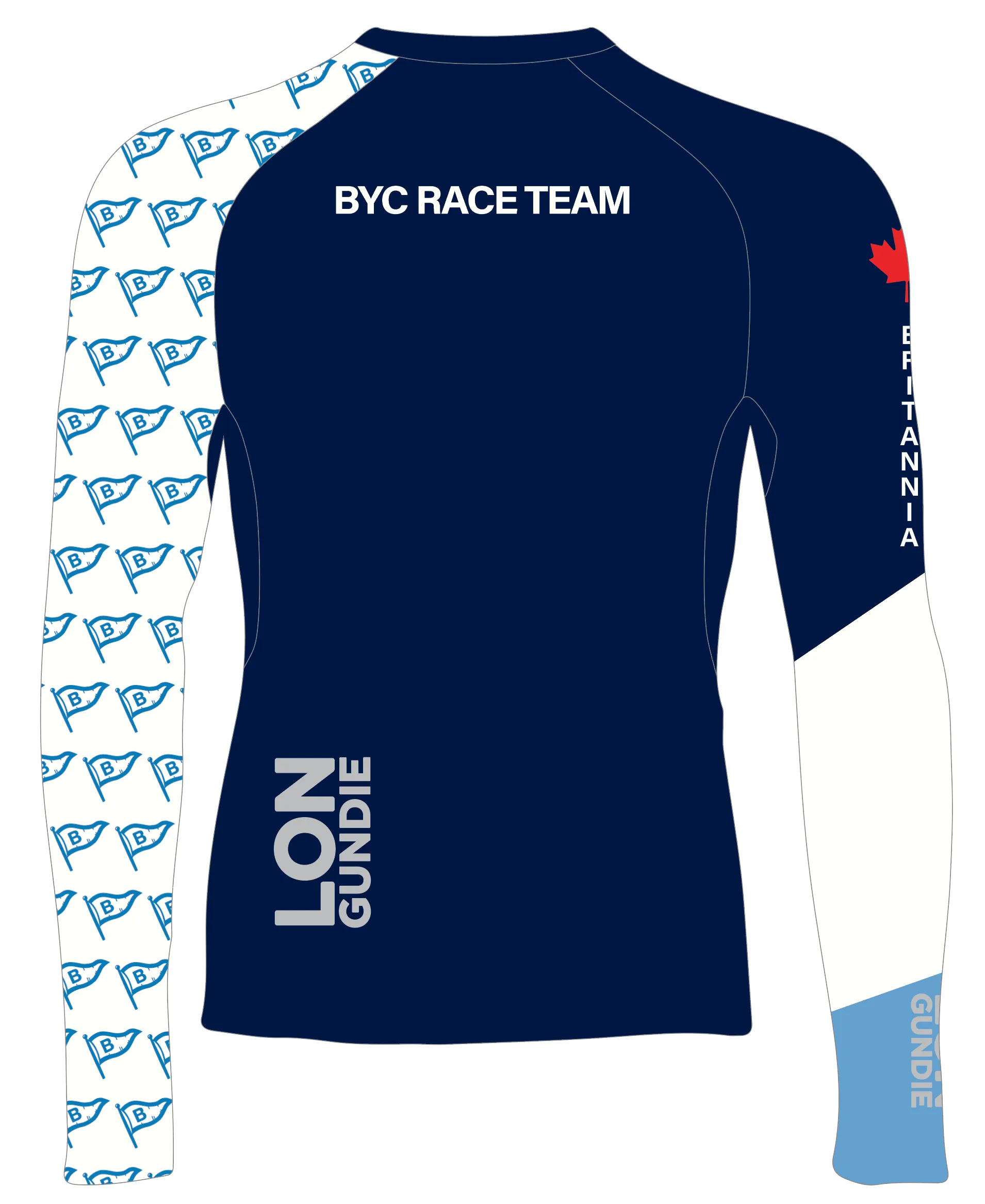 MEN RASH GUARD TOP LONG SLEEVE NAVY | BRITANNIA YACHT CLUB