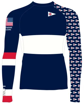 MEN RASH GUARD TOP LONG SLEEVE NAVY | EAU GALLIE YACHT CLUB | PSNLZ'D