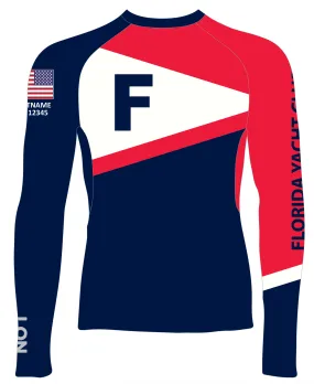 MEN RASH GUARD TOP LONG SLEEVE NAVY | FLORIDA YACHT CLUB | PSNLZ'D