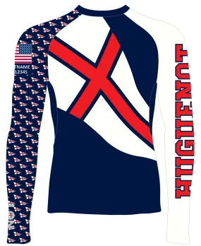 MEN RASH GUARD TOP LONG SLEEVE NAVY |  HUGUENOT YACHT CLUB | PSNLZ'D