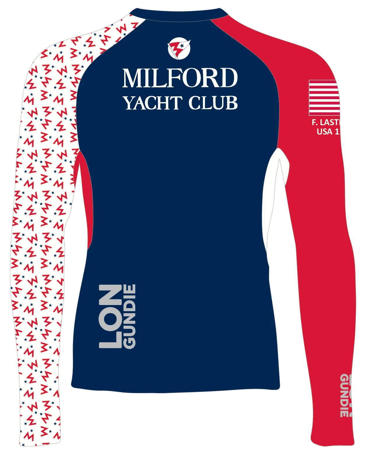 MEN RASH GUARD TOP LONG SLEEVE NAVY | MILFORD YACHT CLUB | PSNLZ'D
