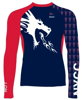 MEN RASH GUARD TOP LONG SLEEVE NAVY | NORFOLK YACHT CLUB