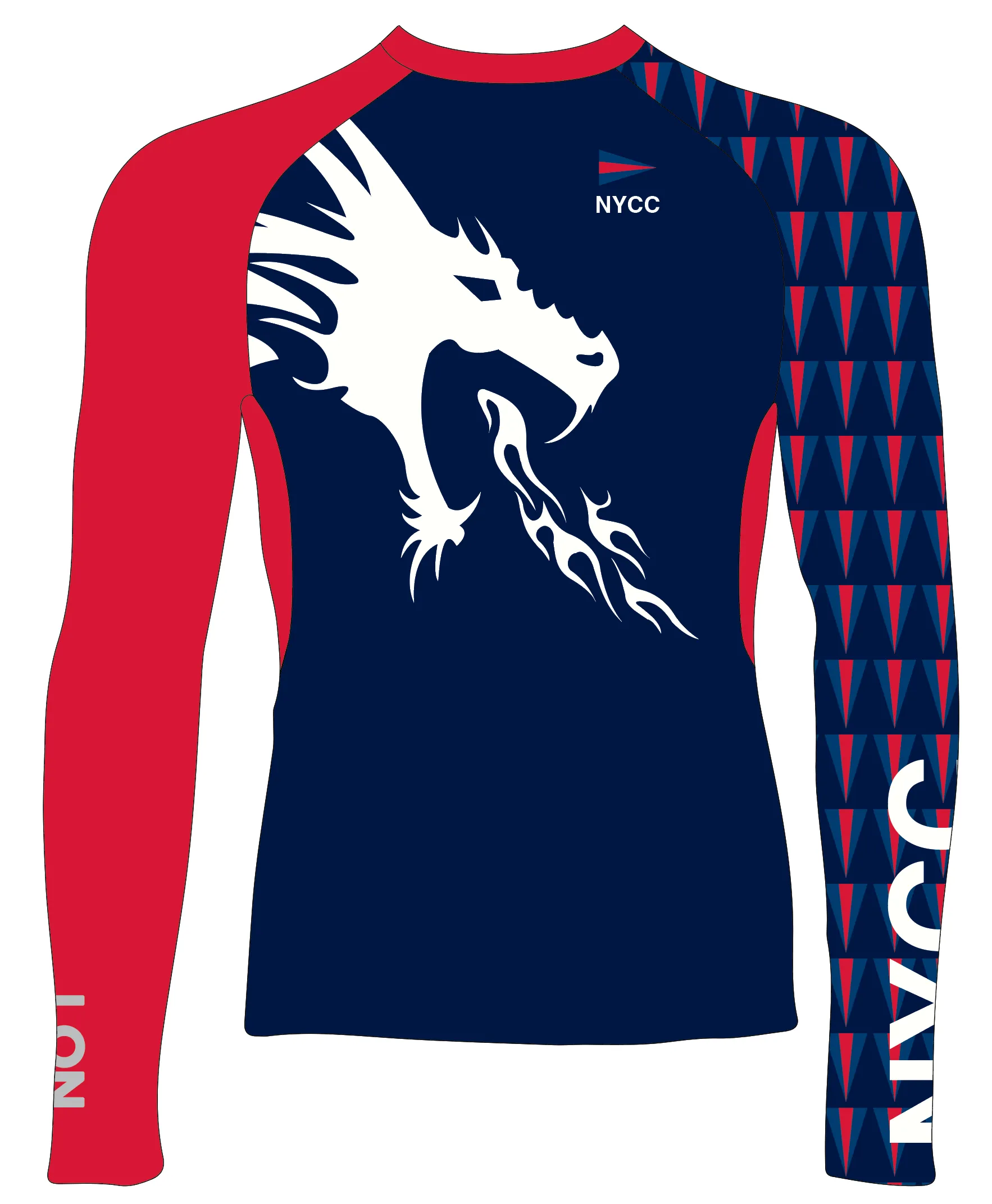 MEN RASH GUARD TOP LONG SLEEVE NAVY | NORFOLK YACHT CLUB