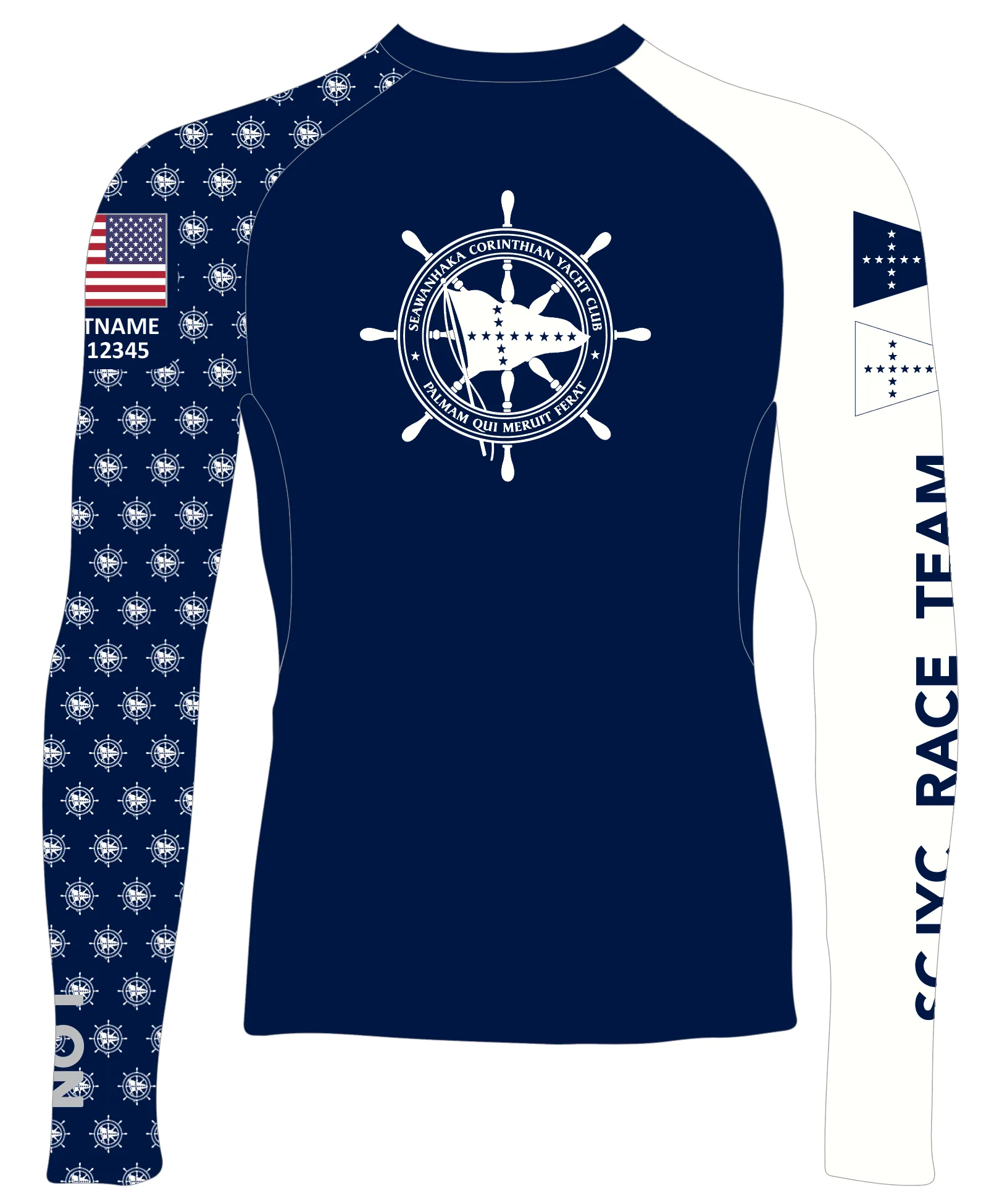 MEN RASH GUARD TOP LONG SLEEVE NAVY | SEAWANHAKA CORINTHIAN YC | PSNLZ'D