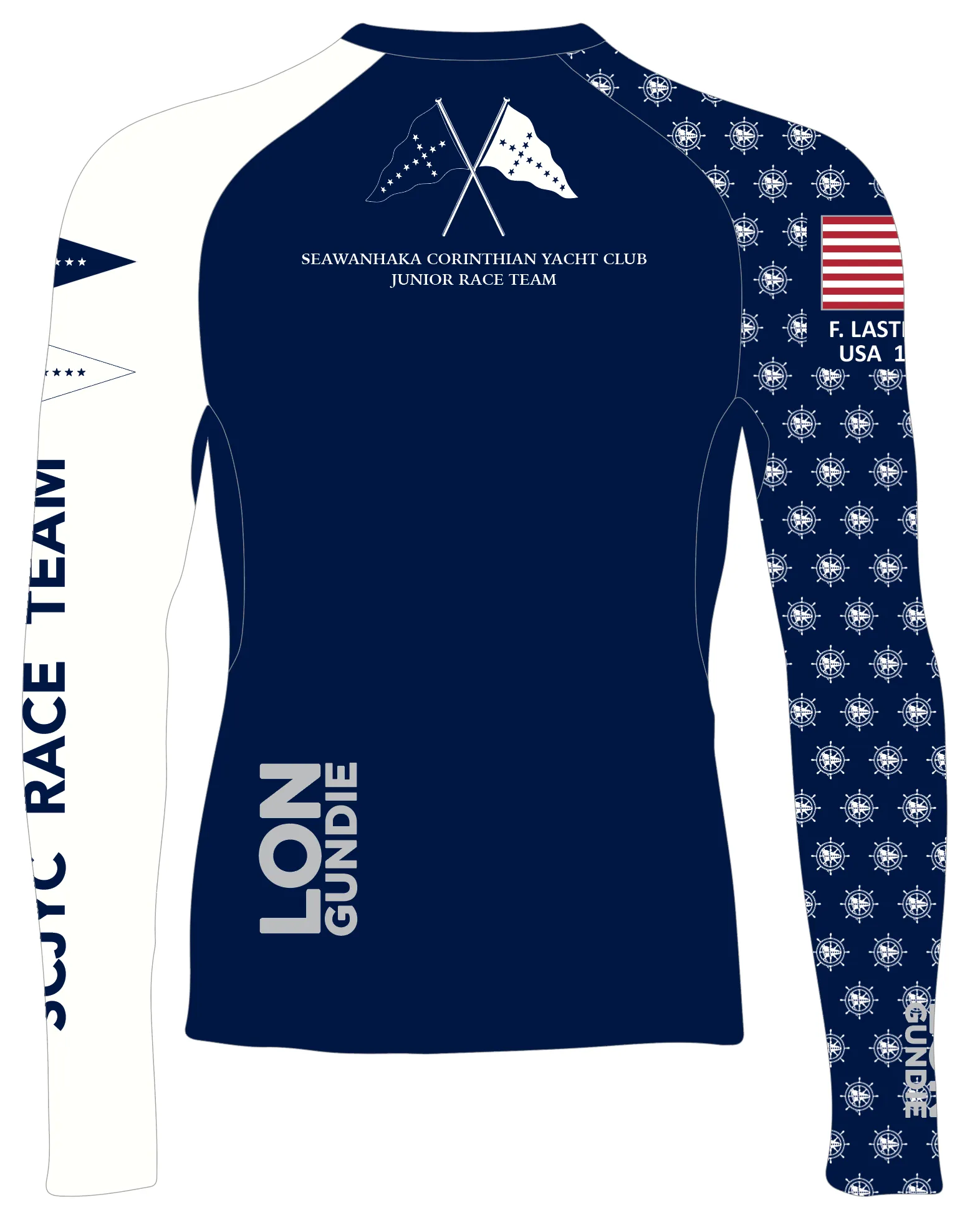 MEN RASH GUARD TOP LONG SLEEVE NAVY | SEAWANHAKA CORINTHIAN YC | PSNLZ'D
