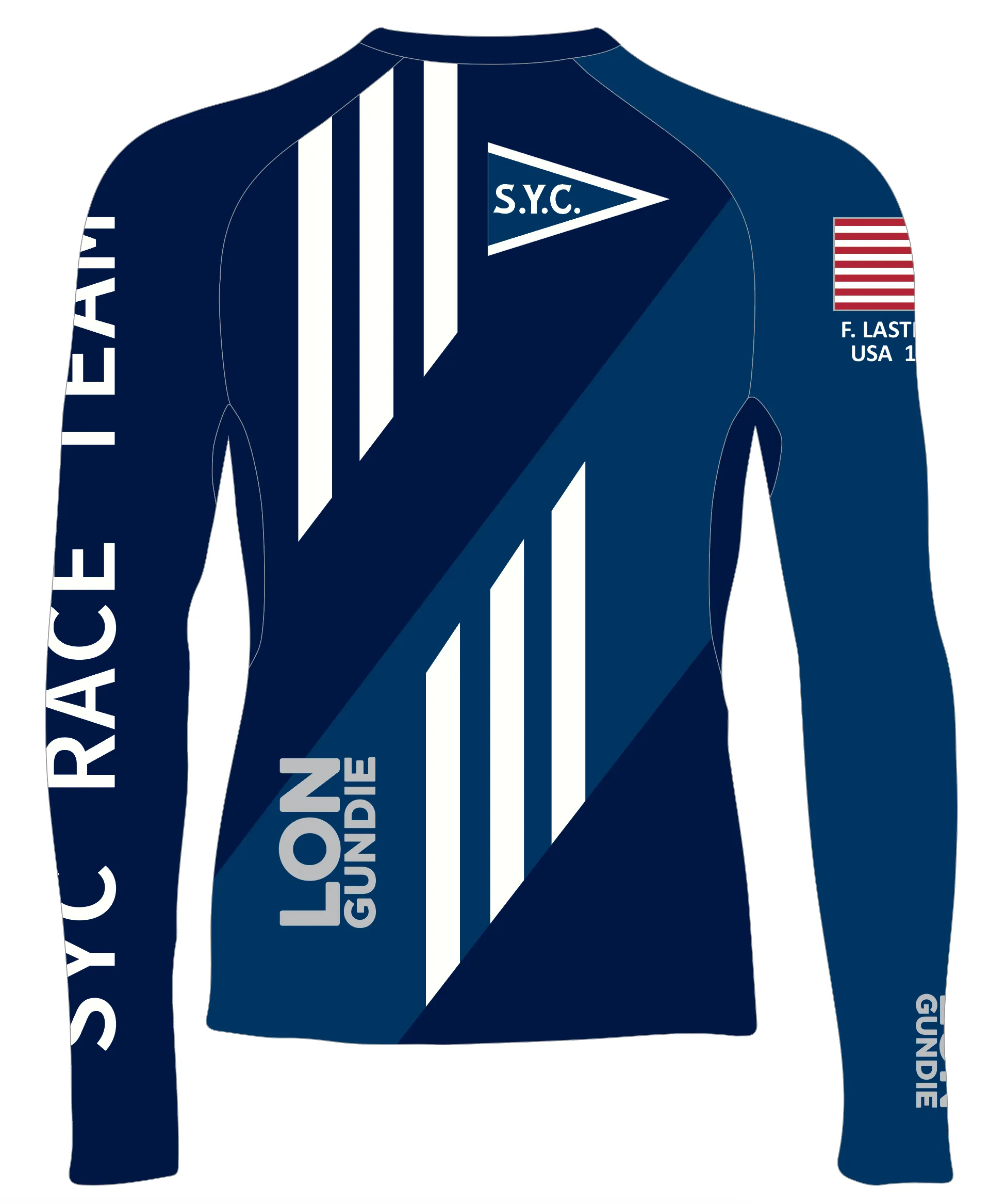 MEN RASH GUARD TOP LONG SLEEVE NAVY | SOUTHERN YACHT CLUB | PSNLZ'D