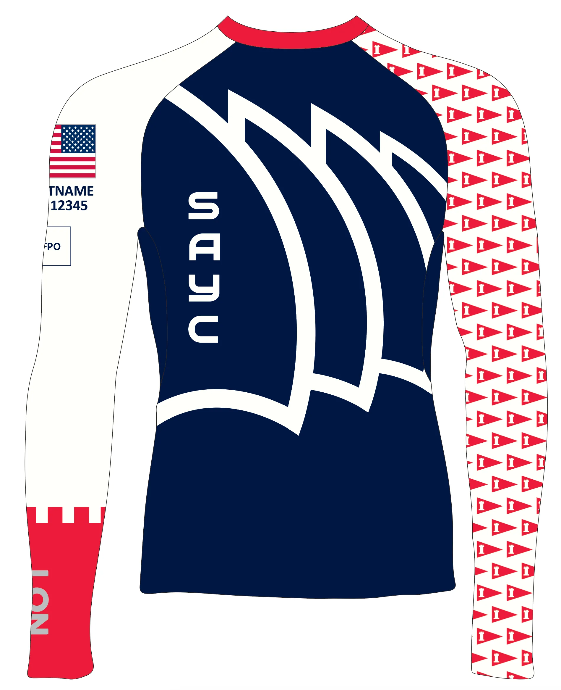 MEN RASH GUARD TOP LONG SLEEVE NAVY | ST. AUGUSTINE YC | PSNLZ'D