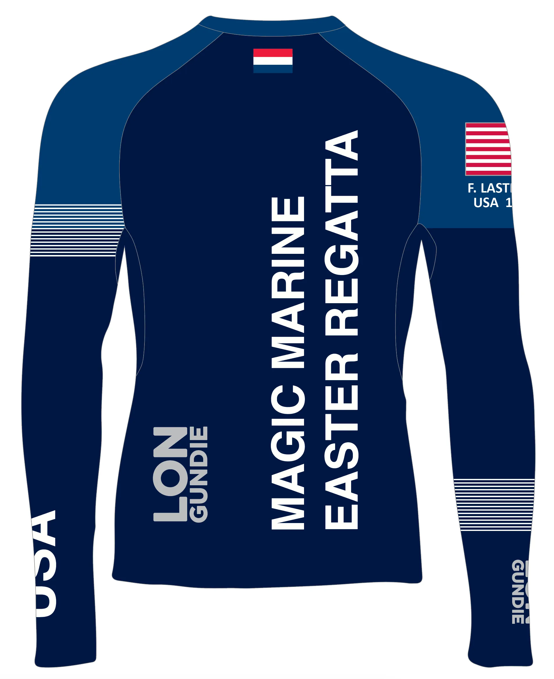 MEN RASH GUARD TOP LONG SLEEVE NAVY | USODA HOLLAND | PSNLZ'D
