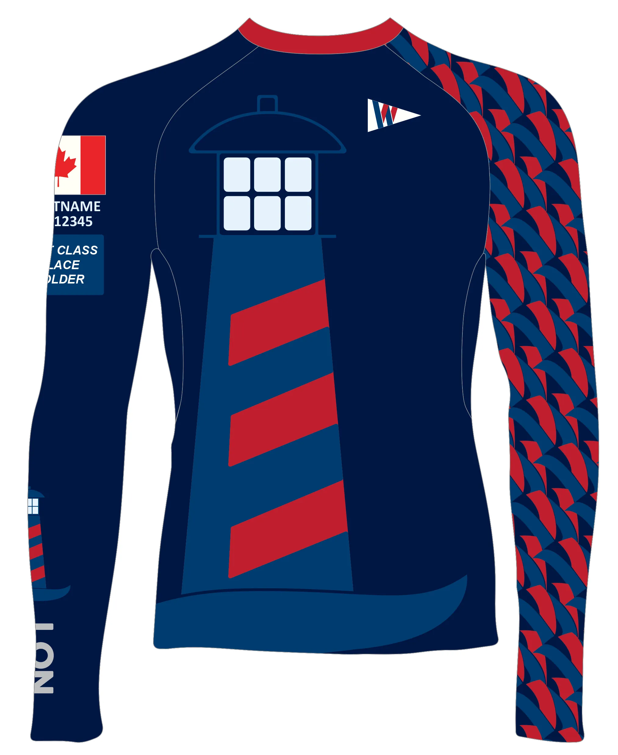 MEN RASH GUARD TOP LONG SLEEVE NAVY | WHITBY YC | PSNLZ'D