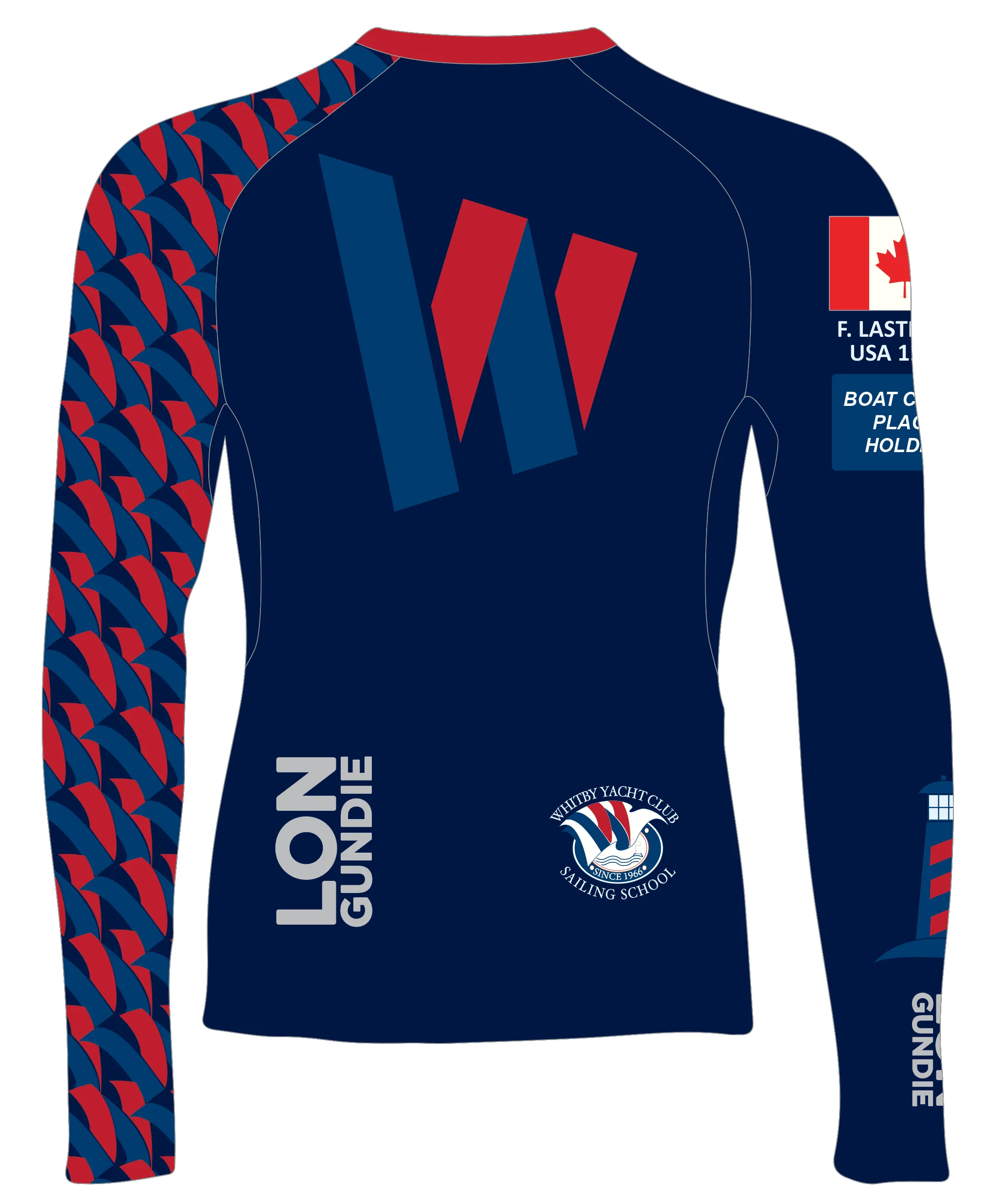 MEN RASH GUARD TOP LONG SLEEVE NAVY | WHITBY YC | PSNLZ'D