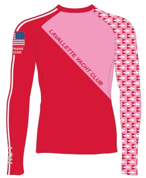 MEN RASH GUARD TOP LONG SLEEVE PINK | LAVALLETTE YC | PSNLZ'D