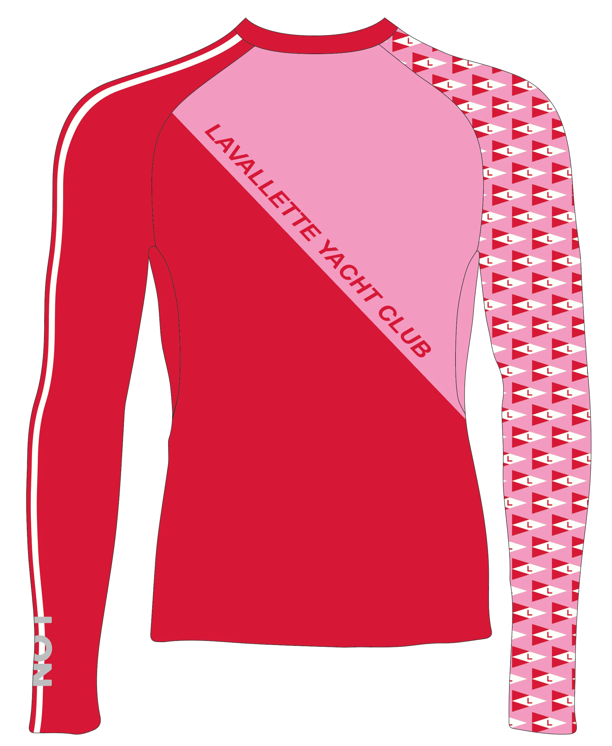 MEN RASH GUARD TOP LONG SLEEVE PINK | LAVALLETTE YC