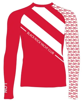 MEN RASH GUARD TOP LONG SLEEVE RED | BLACK ROCK YC