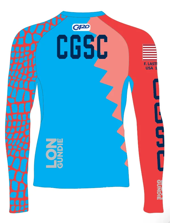 MEN RASH GUARD TOP LONG SLEEVE RED | COCONUT GROVE SAILING CLUB - C420 | PSNLZ'D