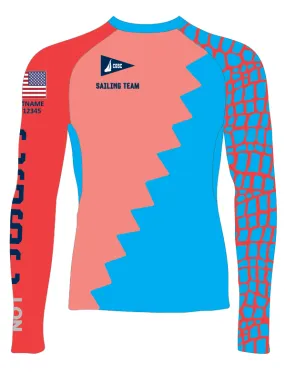 MEN RASH GUARD TOP LONG SLEEVE RED | COCONUT GROVE SAILING CLUB - C420 | PSNLZ'D
