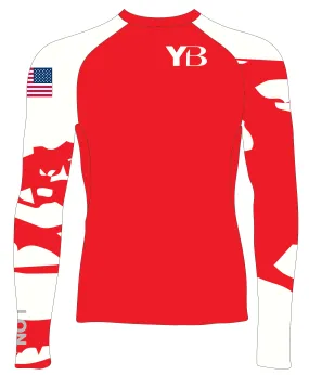 MEN RASH GUARD TOP LONG SLEEVE RED | J RACING