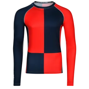 MEN RASH GUARD TOP LONG SLEEVE RED | LON GUNDIE