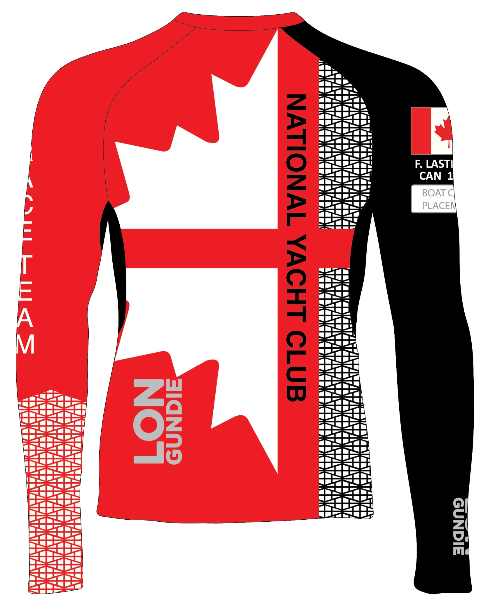 MEN RASH GUARD TOP LONG SLEEVE RED | NATIONAL YACHT CLUB | PSNLZ'D