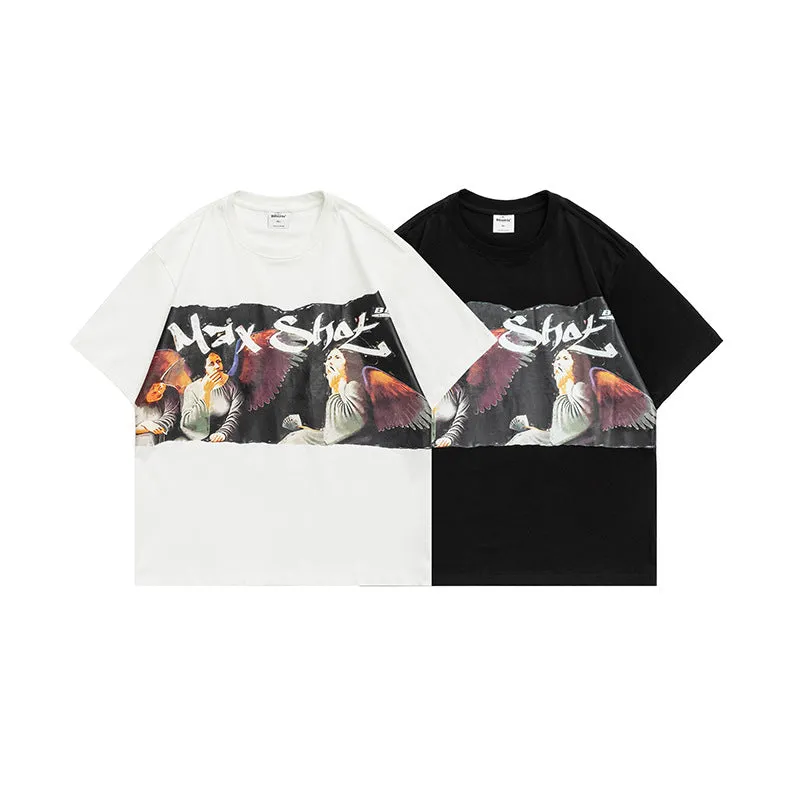 Men T-Shirt Summer Men's Printed T-shirt Casual Youth Bottoming Shirt