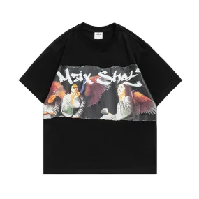 Men T-Shirt Summer Men's Printed T-shirt Casual Youth Bottoming Shirt