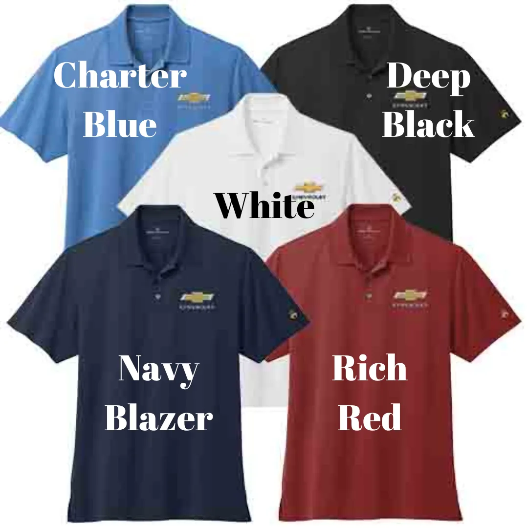 Men's Chevrolet Gold Bowtie Mesh Pique Performance Polo