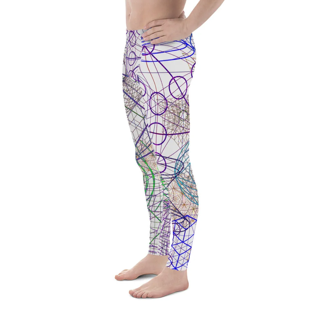 Men's Gym Leggings, Wrestling Tights, Printed Leggings, Yoga Leggings, Men's Rave Pants, Men's Festival Tights, Uranus, Capricorn, Purple