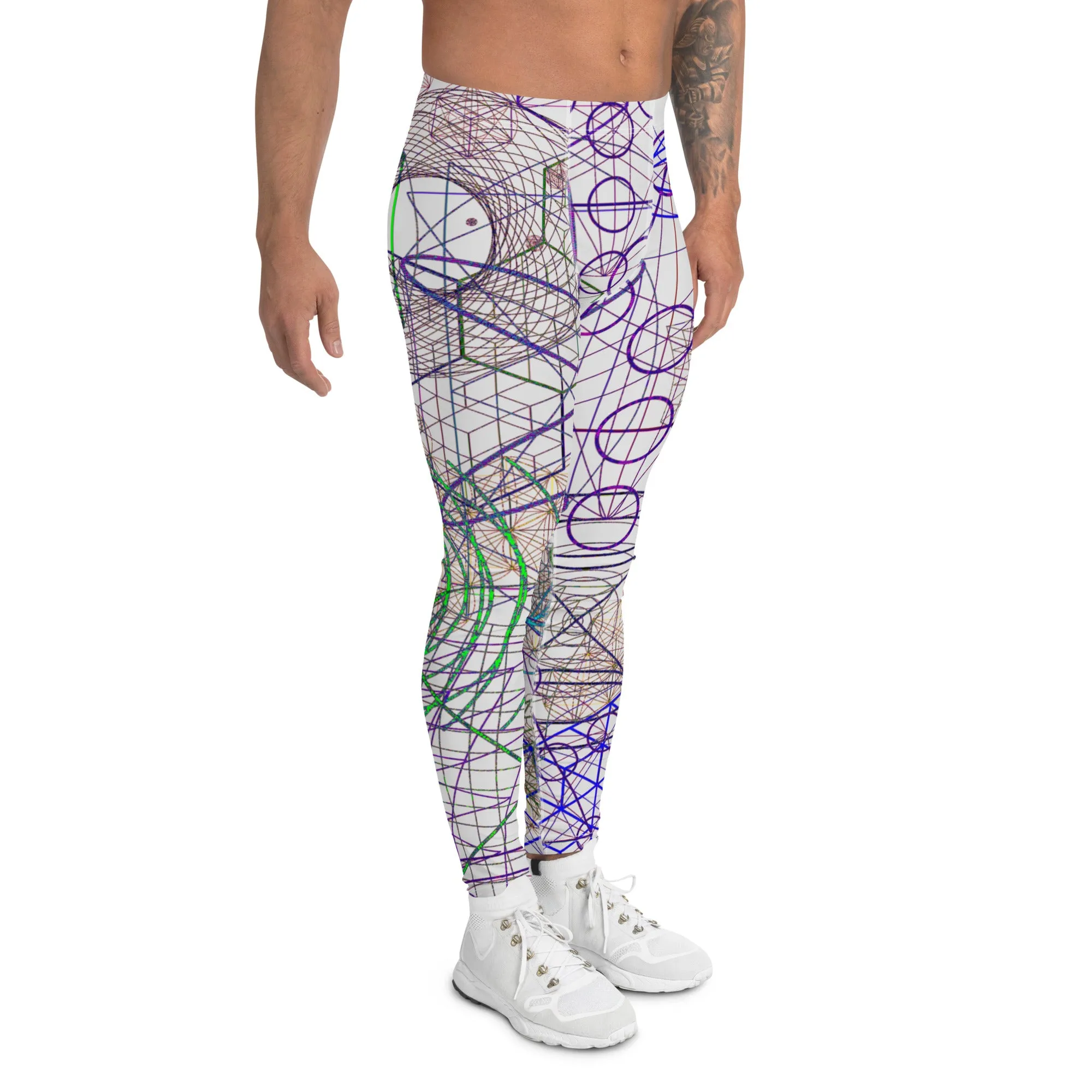 Men's Gym Leggings, Wrestling Tights, Printed Leggings, Yoga Leggings, Men's Rave Pants, Men's Festival Tights, Uranus, Capricorn, Purple