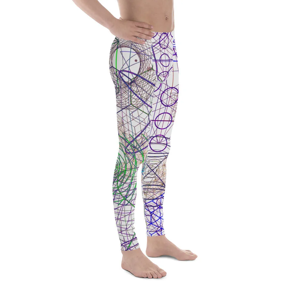 Men's Gym Leggings, Wrestling Tights, Printed Leggings, Yoga Leggings, Men's Rave Pants, Men's Festival Tights, Uranus, Capricorn, Purple