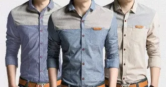 Mens Long Sleeve Denim Shirt