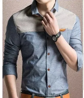 Mens Long Sleeve Denim Shirt
