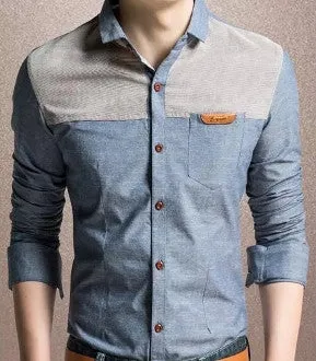 Mens Long Sleeve Denim Shirt