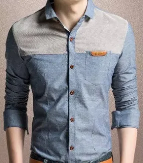 Mens Long Sleeve Denim Shirt