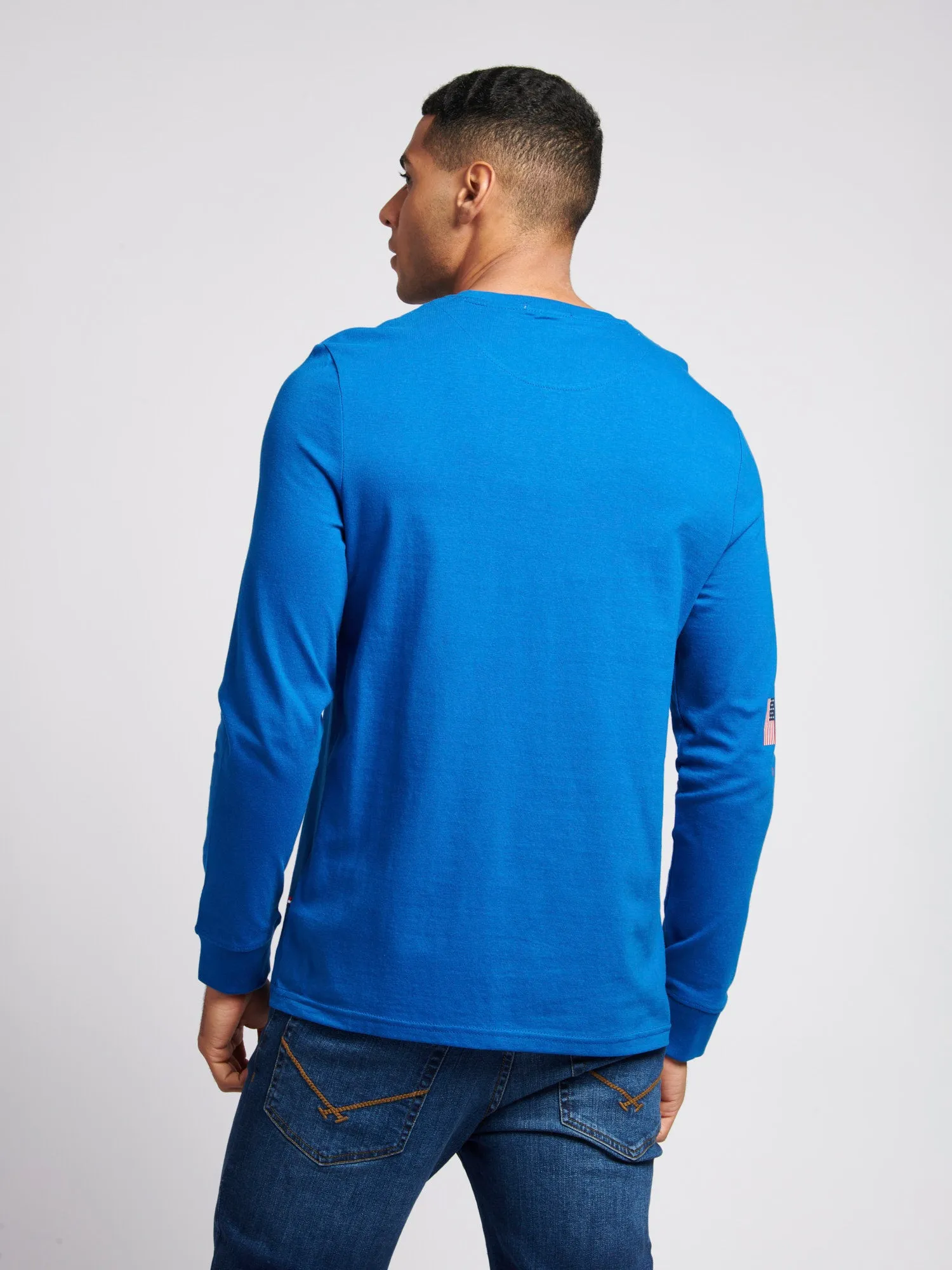 Mens Sport Long Sleeve T-Shirt in Classic Blue
