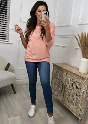Mia Apricot Marl Knit Top