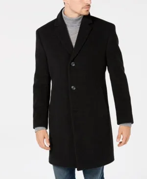 Nautica Mens Classic fit Overcoat Coat 36 R Grey Solid