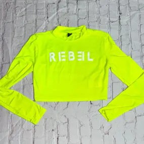 Neon Long Sleeved Stretch Crop
