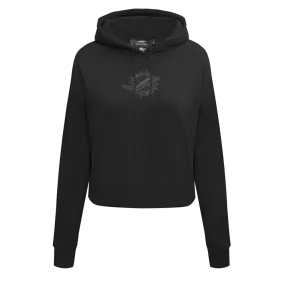 NFL MIAMI DOLPHINS NEUTRAL WOMEN'S CROPPED PO HOODIE (BLACK)